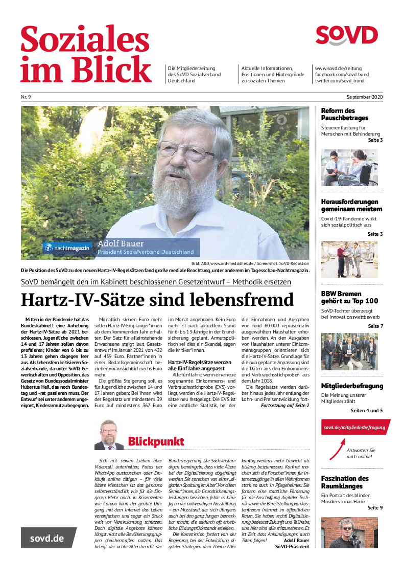 SoVD-Zeitung 09/2020 (Rheinland-Pfalz/Saarland)