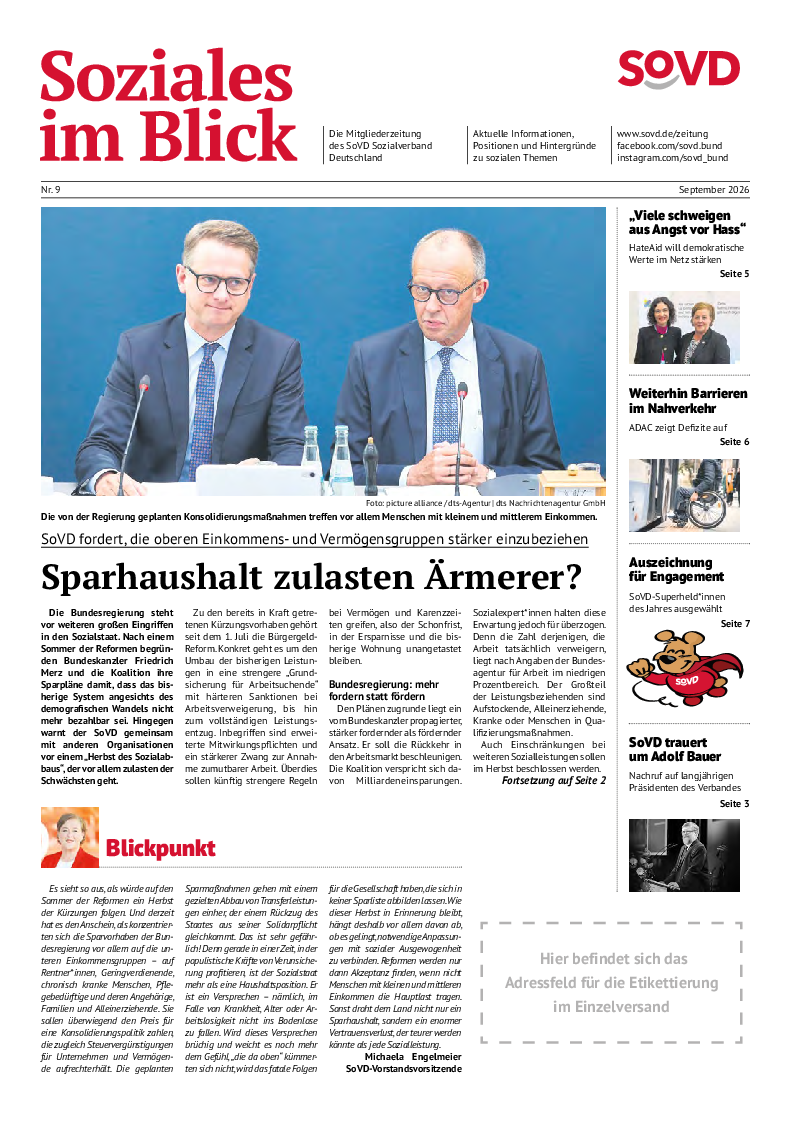 SoVD-Zeitung 09/2026 (Rheinland-Pfalz/Saarland, Baden-Württemberg)