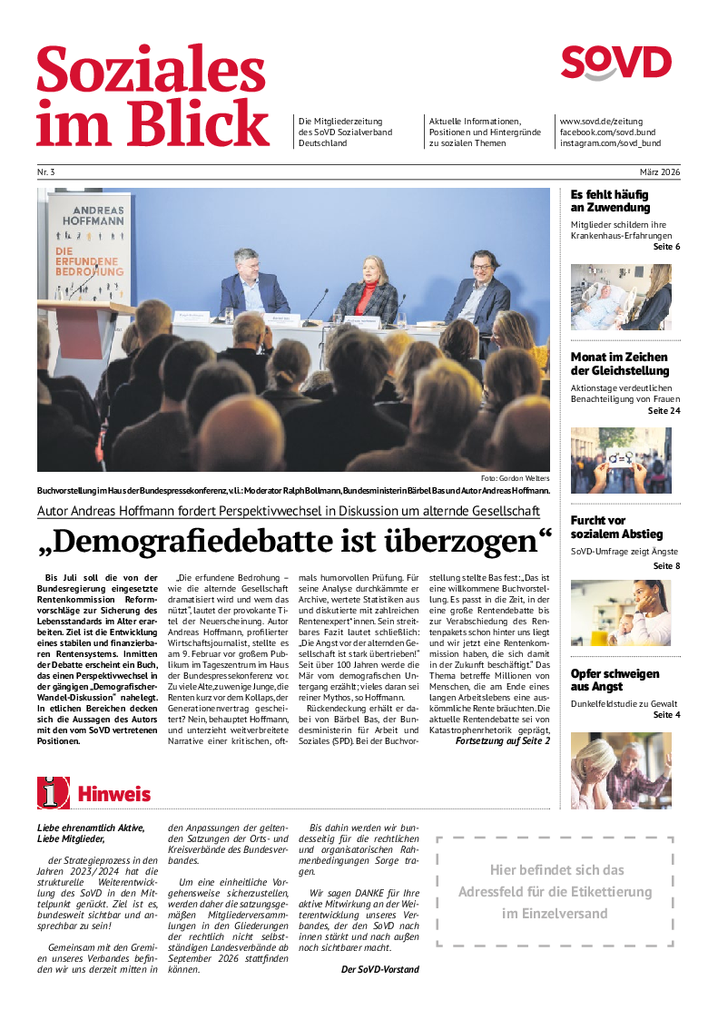 SoVD-Zeitung 03/2026 (Rheinland-Pfalz/Saarland, Baden-Württemberg)