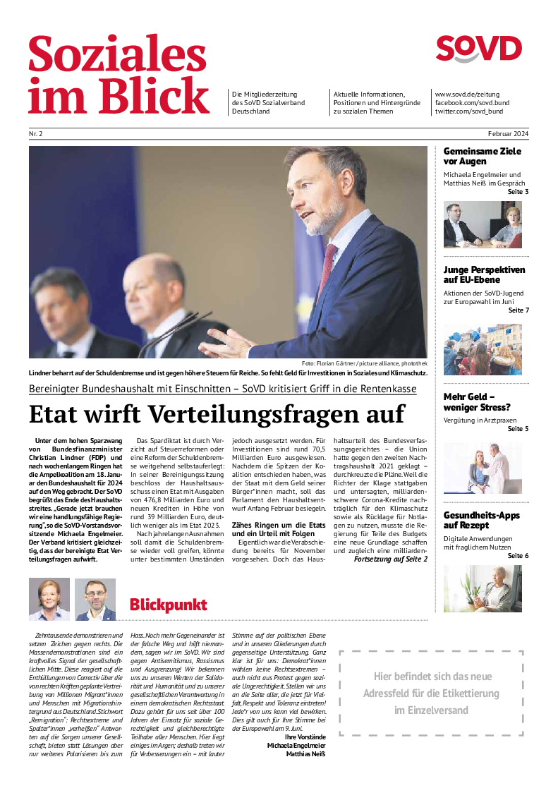SoVD-Zeitung 02/2024 (Rheinland-Pfalz/Saarland, Baden-Württemberg)