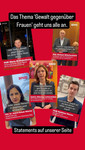Plakat mit Fotos und Zitaten der Politiker*innen