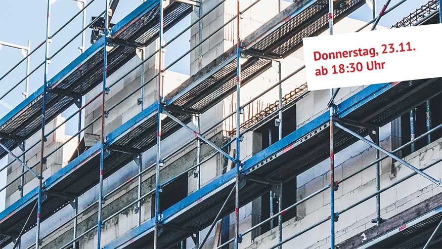 Gerüst an einem Neubau