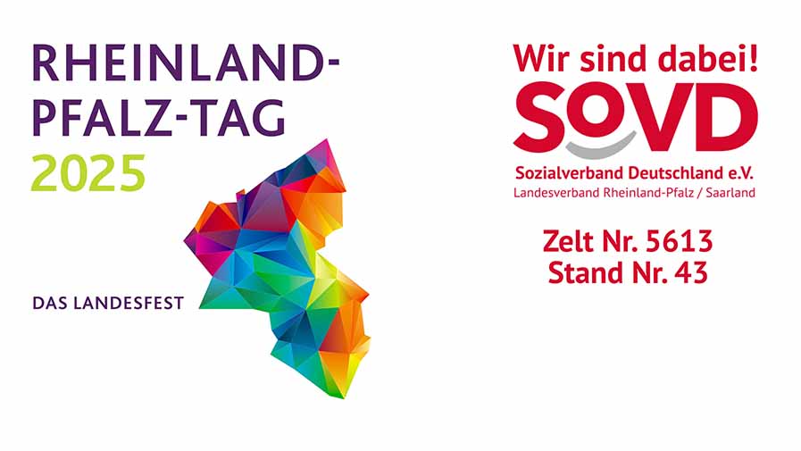 Flyer zum Rheinland-Pfalz-tag 2025 mit dem SoVD-Logo